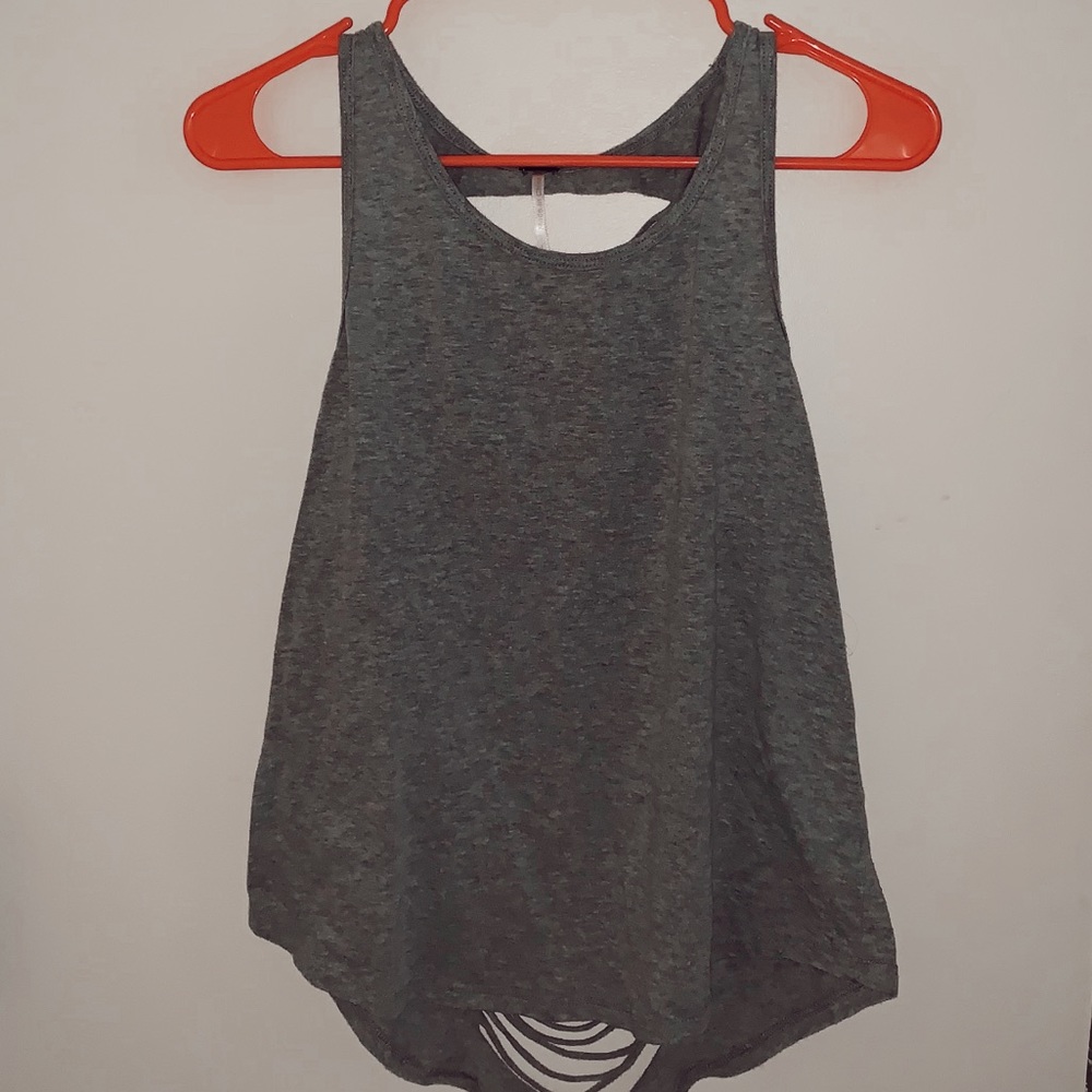 Grey Slit Back Tank Top